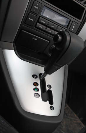 Auto gear shift handle closeupの写真素材