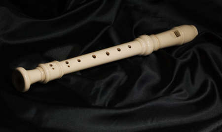 Flute on black backgroundの写真素材