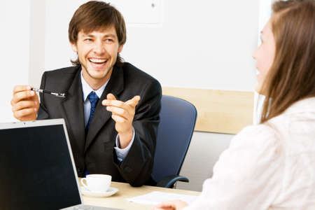 Young businessman having a conversation
の写真素材
