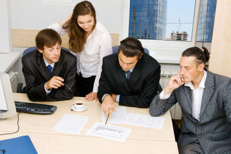 Photo of office workers having a discussionの写真素材