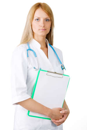 Young professional doctor high-key photoの写真素材