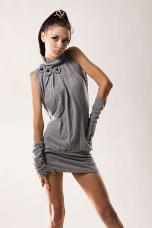 Beautiful slim model studio photoの写真素材