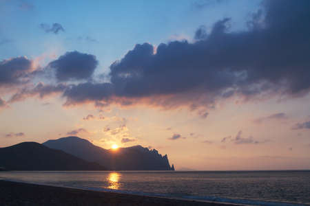 Sunrise over the sea, Crimea peninsula, Ukraineの写真素材