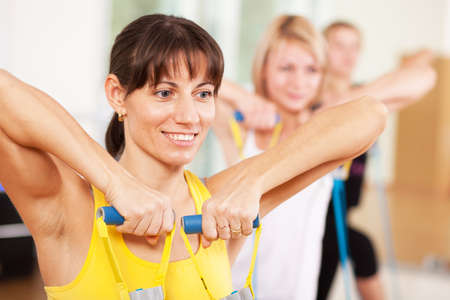 Group training in a fitness class