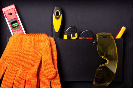 Contractor's toolkit close-up