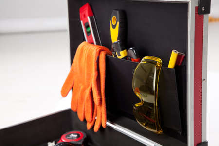 Contractor's toolkit close-upの写真素材
