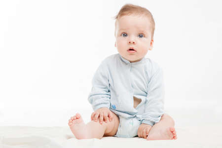 Cute baby studio portraitの写真素材