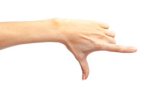 Female hand isolated on white background