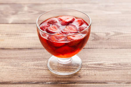 Strawberry jelly dessertの写真素材