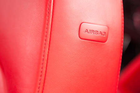 Side airbag in a car seatの写真素材