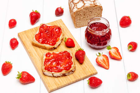 Delicious strawberry jamの写真素材