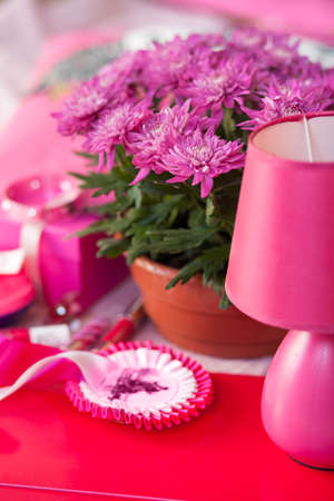 Composition of pink flowersの写真素材