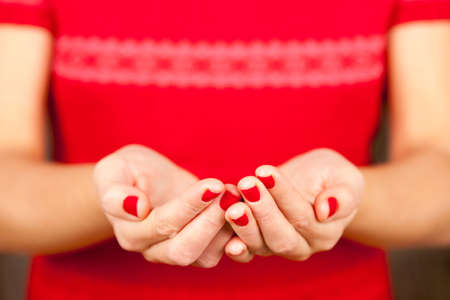 Female hands close-up photoの写真素材