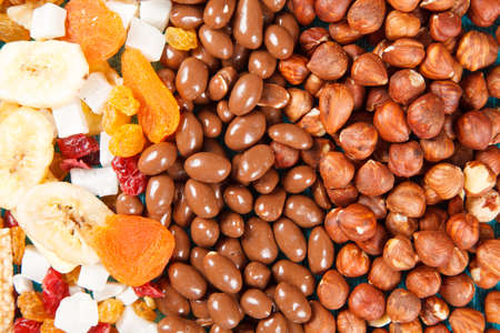 Dry fruit and chocolate sweets mix