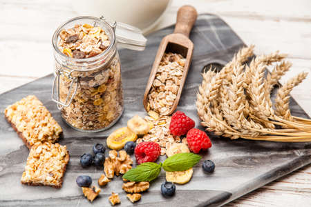 Healthy breakfast - muesli with berries