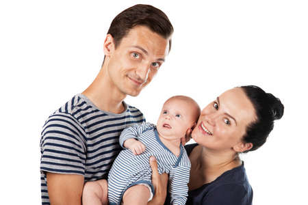 Father, mother and baby daughter
