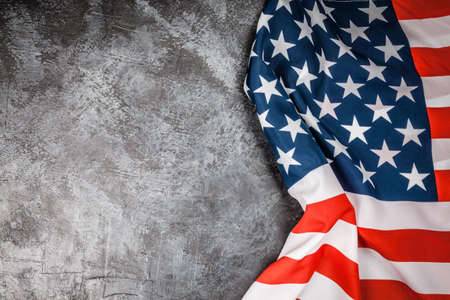 USA flag on dark grey background