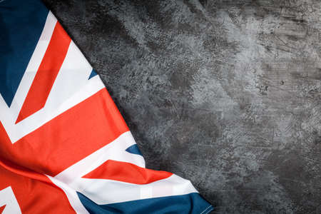 British flag on dark grey backgroundの写真素材