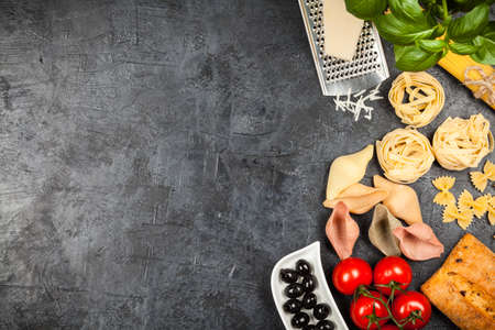 Ingredients for traditional Italian cuisineの写真素材