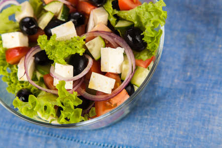 Tasty and healthy greek saladの写真素材