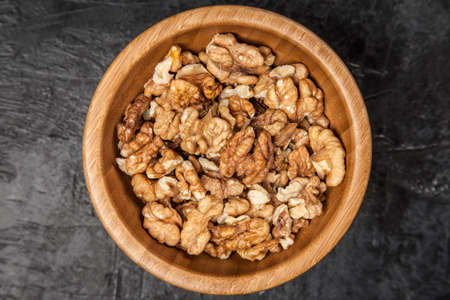 Closeup of walnuts in a bowl