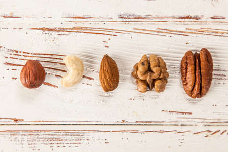 Assorted mix of different nutsの写真素材