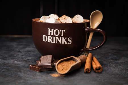 Large cup of hot chocolateの写真素材