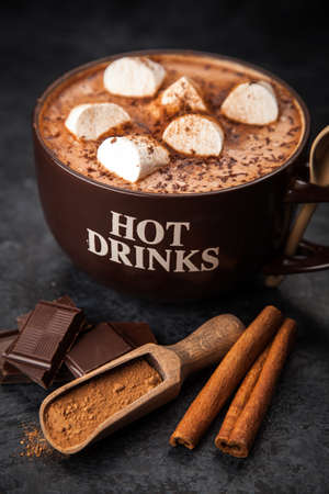 Large cup of hot chocolateの写真素材