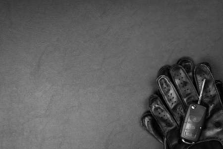 Car keys and driving glovesの写真素材