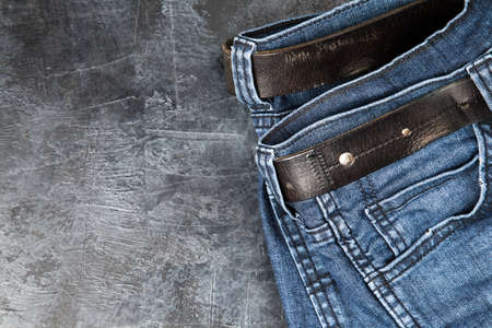 Jeans on dark backgroundの写真素材