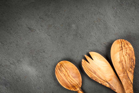 Olive wood spoonsの写真素材