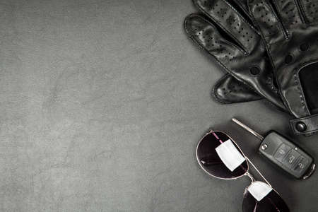 Car keys and driving glovesの写真素材