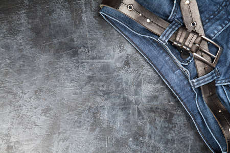 Jeans on dark backgroundの写真素材
