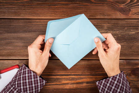 Sending a letterの写真素材