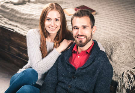 Young couple at homeの写真素材