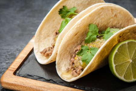 Mexican tacos with beefの写真素材