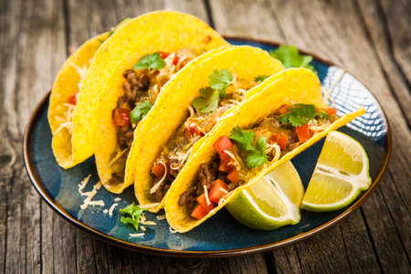 Mexican tacos with beefの写真素材