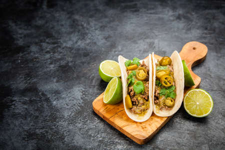 Mexican tacos with beefの写真素材