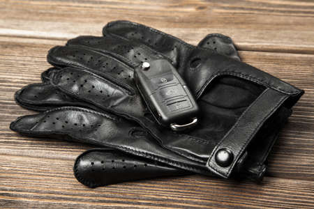 Car keys and driving glovesの写真素材