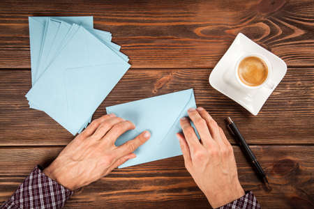 Sending a letterの写真素材