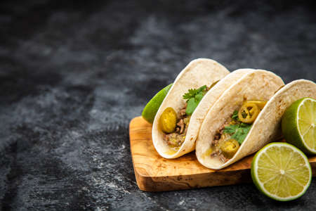 Mexican tacos with beefの写真素材