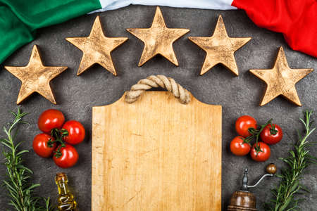 Five stars on dark background