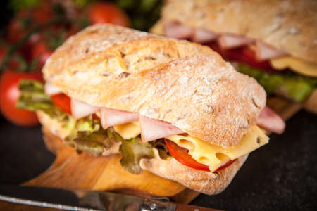 Delicious ciabatta sandwichの写真素材