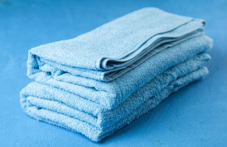 Soft blue towelsの写真素材