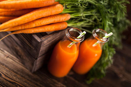 Fresh organic carrot juiceの写真素材