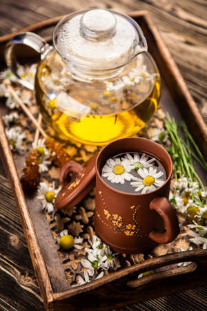 Cup of chamomile teaの写真素材