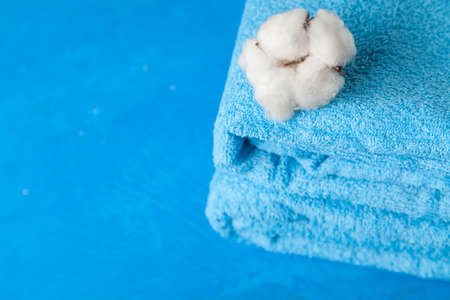 Soft blue towelsの写真素材