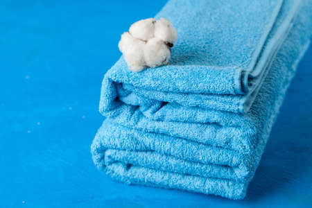 Soft blue towelsの写真素材