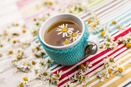 Cup of chamomile teaの写真素材