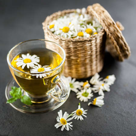 Cup of chamomile teaの写真素材